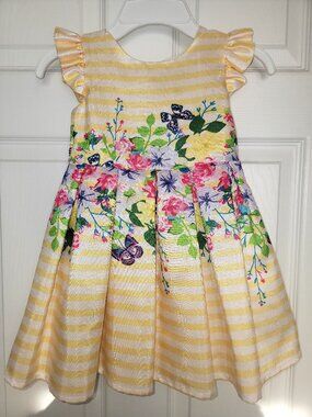 ⚡BOGO⚡ Spring Yellow Striped 2T Girl Dress